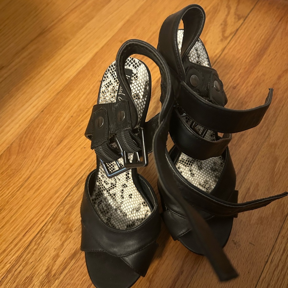Michael Antonio Black Strappy Heels